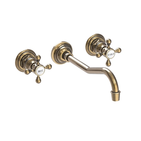 Newport Brass Wall Mount Lavatory Faucet in Antique Brass 3-944-06